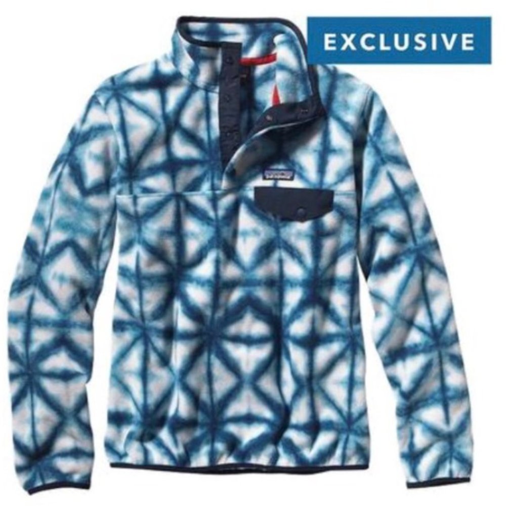 Patagonia Synchilla Blue Tie Dye Fleece Pullover